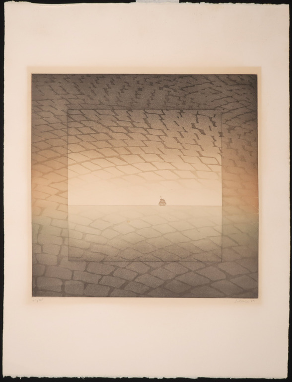 Jean Solombre: Ets en aquatint, Ship on pavement kopen? Bied vanaf 1!