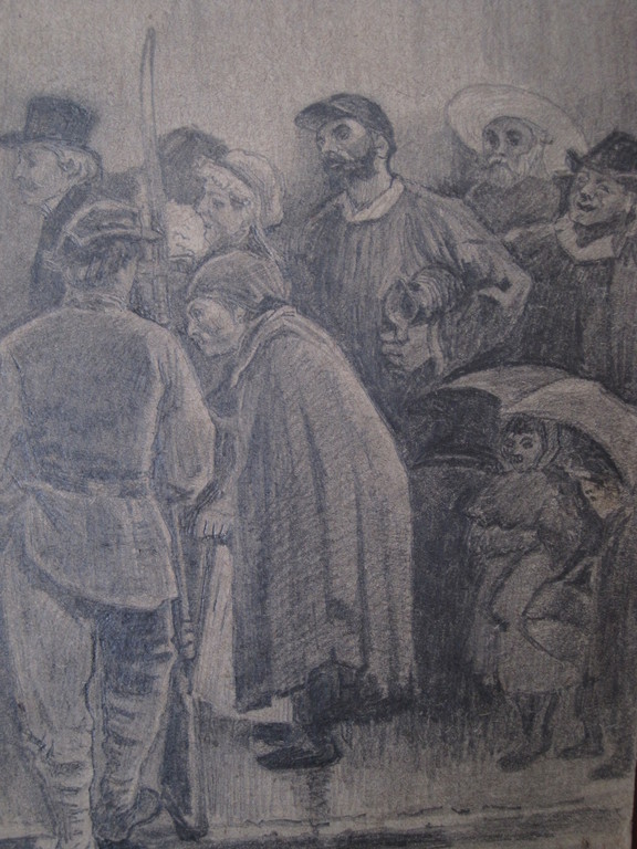 Gerard J. Staller - tekening -"de Jordaan Gaarkeuken" gesigneerd omstreeks 1920 verkocht voor € 80!