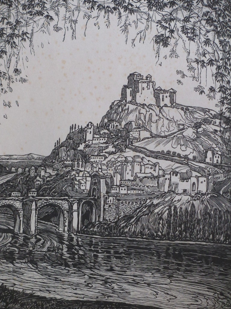 Jaap Veldheer, De Burcht, Houtsnede 1914 kopen? Bied vanaf 1!