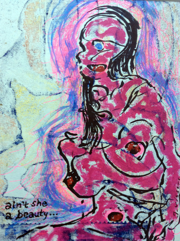 Jack Vissers - Ain't she a beauty - acryl op papier kopen? Bied vanaf 1!