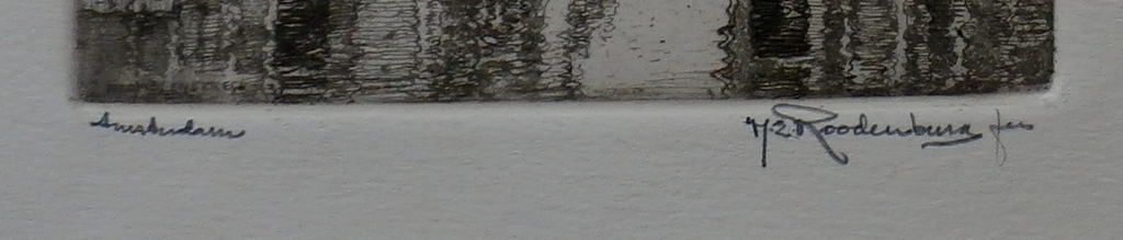 Hendrikus Roodenburg - Kerstkaart met ets: Amsterdam - 1956 kopen? Bied vanaf 25!