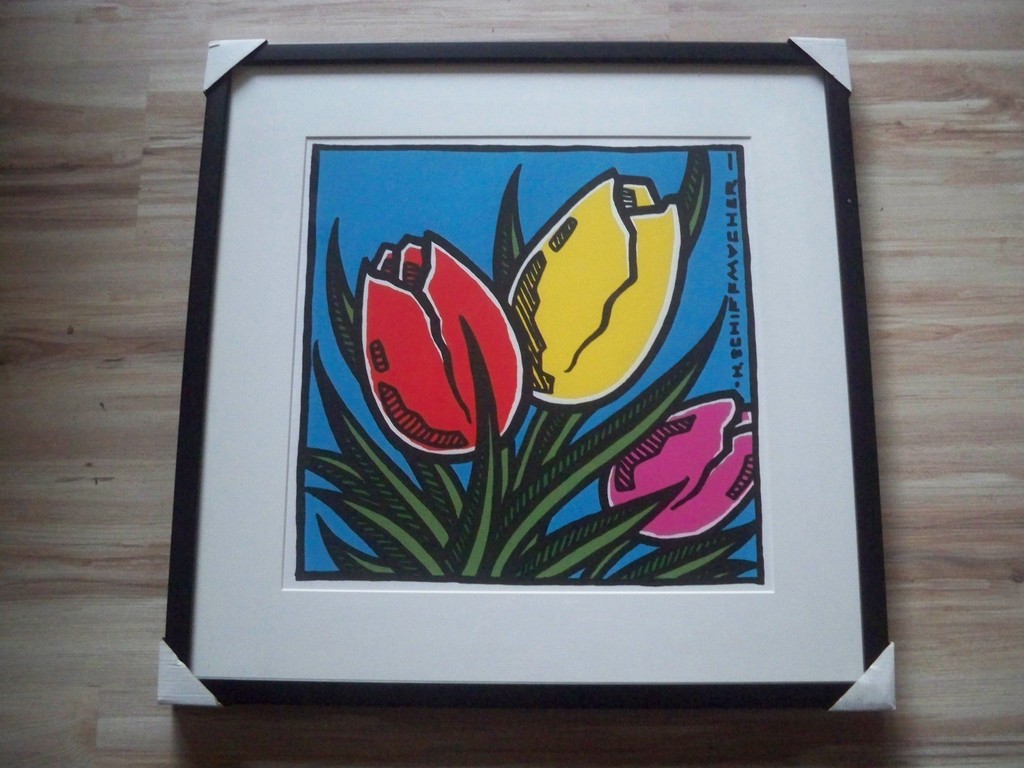 henk schiffmacher - zeefdruk met passe partout in baklijst verkocht voor € 35!