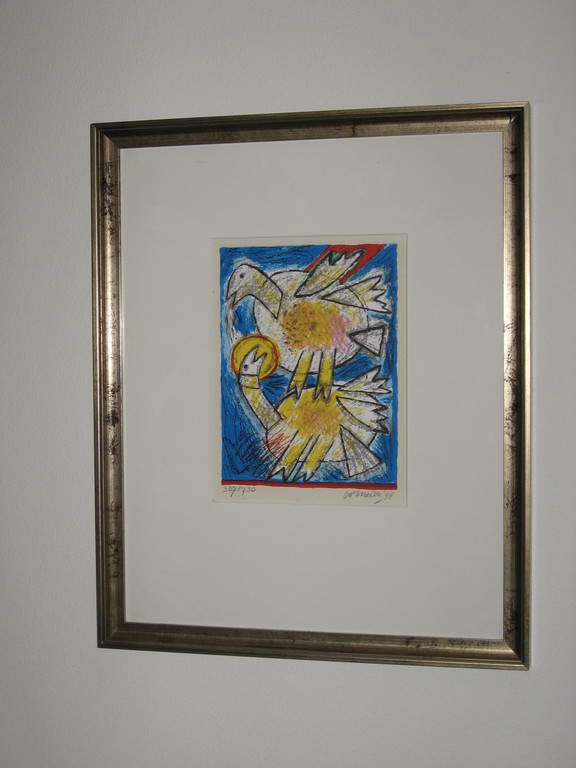 Corneille: 'Les oiseaux amoureux' - gesigneerde zeefdruk - 1994 kopen? Bied vanaf 149!