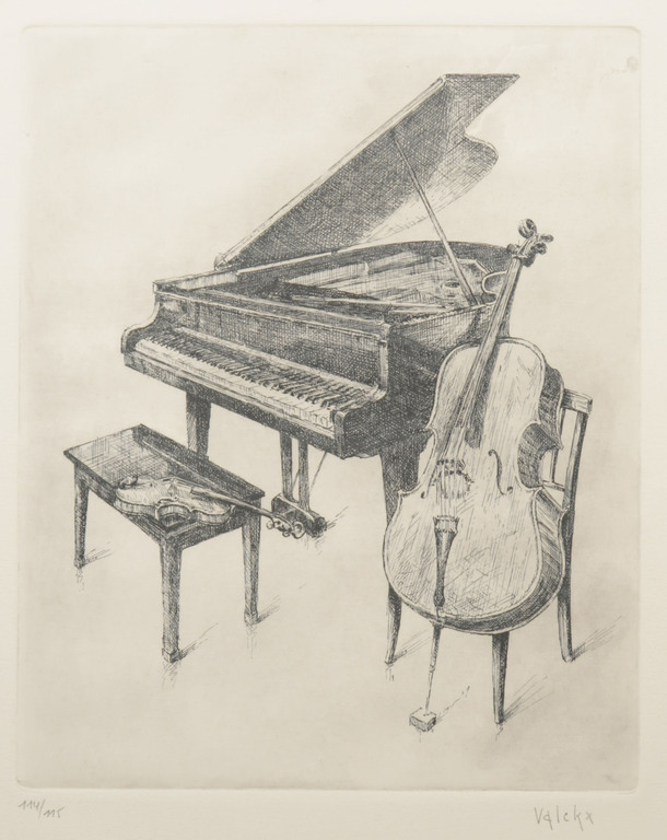 Petrus Valckx: Ets, Instrumenten - Ingelijst kopen? Bied vanaf 35!