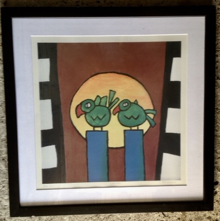 2  Piet Quekel 1954 zeefdrukken - hand gesigneerd en genummerd. verkocht voor € 35!
