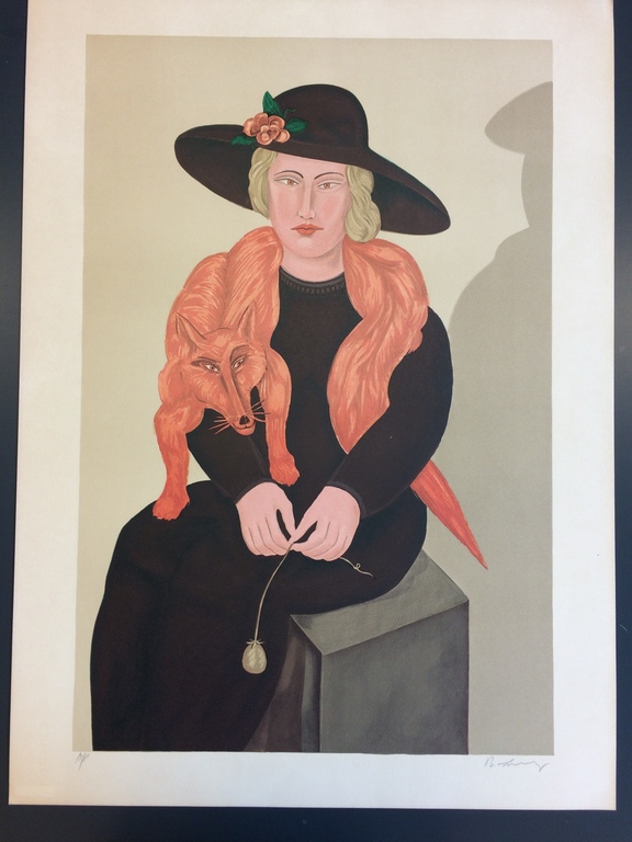 Benjamin Levy, Lady with the fox, litho oplage AP handgesigneerd kopen? Bied vanaf 150!