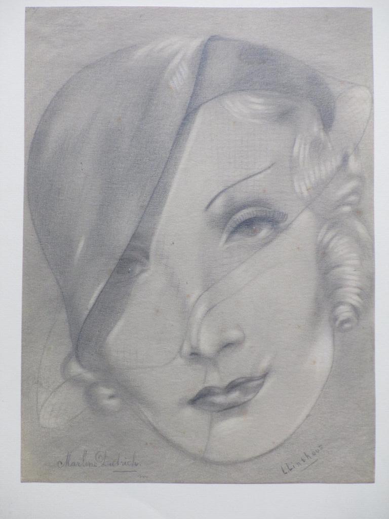 Leni Linthout, Marlene Dietrich, Tekening kopen? Bied vanaf 30!