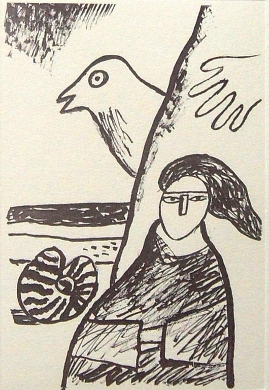 Corneille : vogel,zee en vrouw (mooie ets) kopen? Bied vanaf 1!