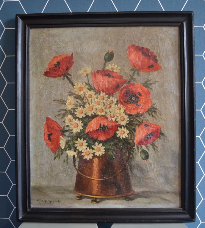 Antonius Johannes Timmermans - Olieverf op doek - Bloemstilleven kopen? Bied vanaf 1!