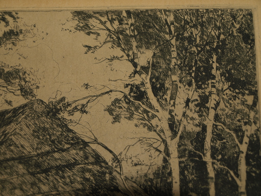 EUGÈNE LÜCKER (1876-1943) – ets – Boerderij  – Gesigneerd – Eigen druk kopen? Bied vanaf 1!