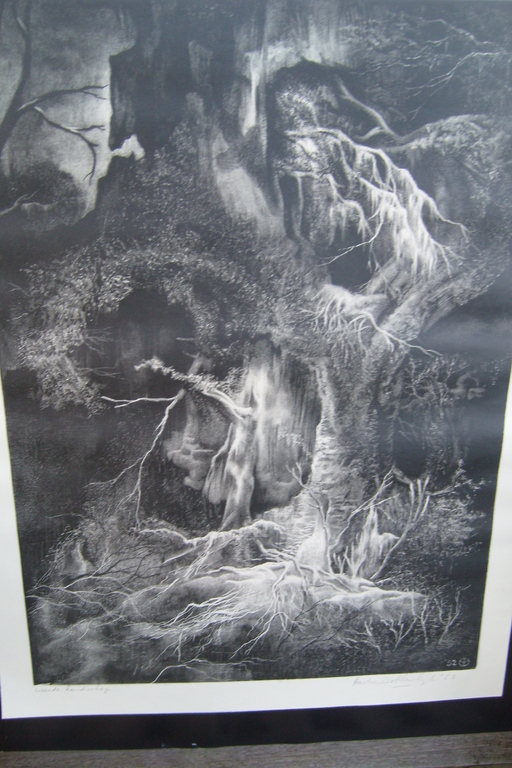 Aart van Dobbenburgh, Litho, Vierde Landschap,1952, verkocht voor € 75!