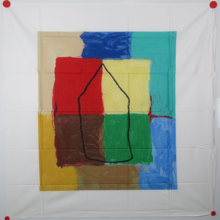 Harrie Gerritz: Zeefdruk op zijde, Territorium kopen? Bied vanaf 40!