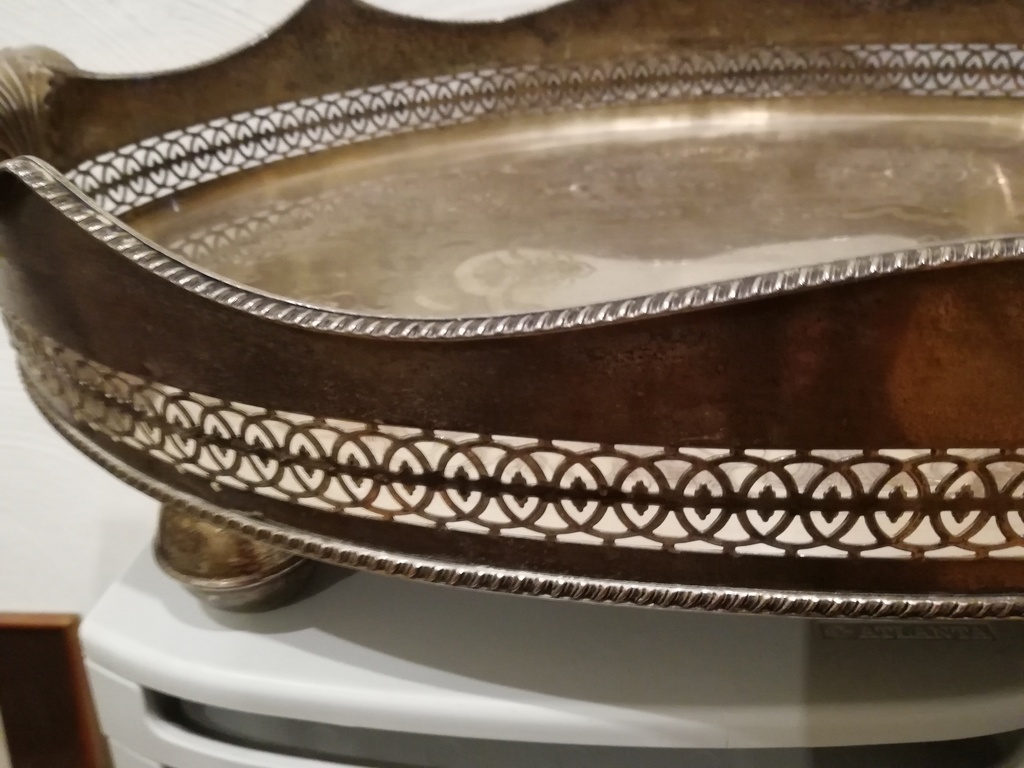 verzilverde serveer schaal - afkomstig uit England - periode 1950 kopen? Bied vanaf 39!