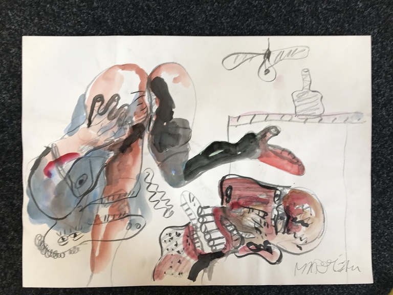 Anton Martineau ( CoBrA ) Prachtige tekening Voorstudie verkocht voor € 65!