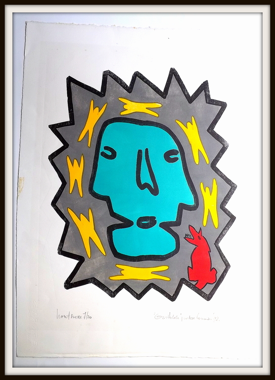 Peter Louman - houtsnede uit 1992 - getiteld: Oostblok kopen? Bied vanaf 1!