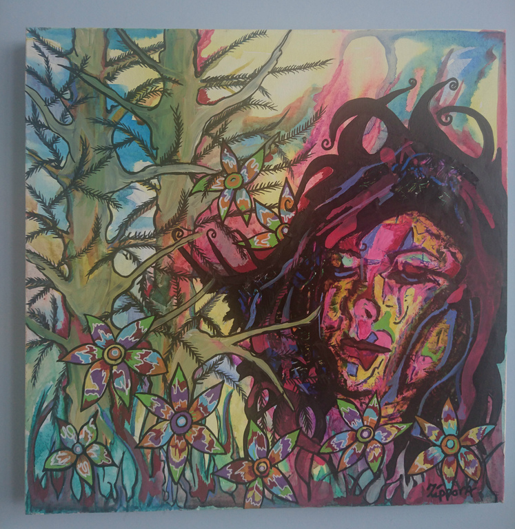 Zippora Meijer  Magic Flowers  acryl op 3D doek 50/50 cm kopen? Bied vanaf 1!