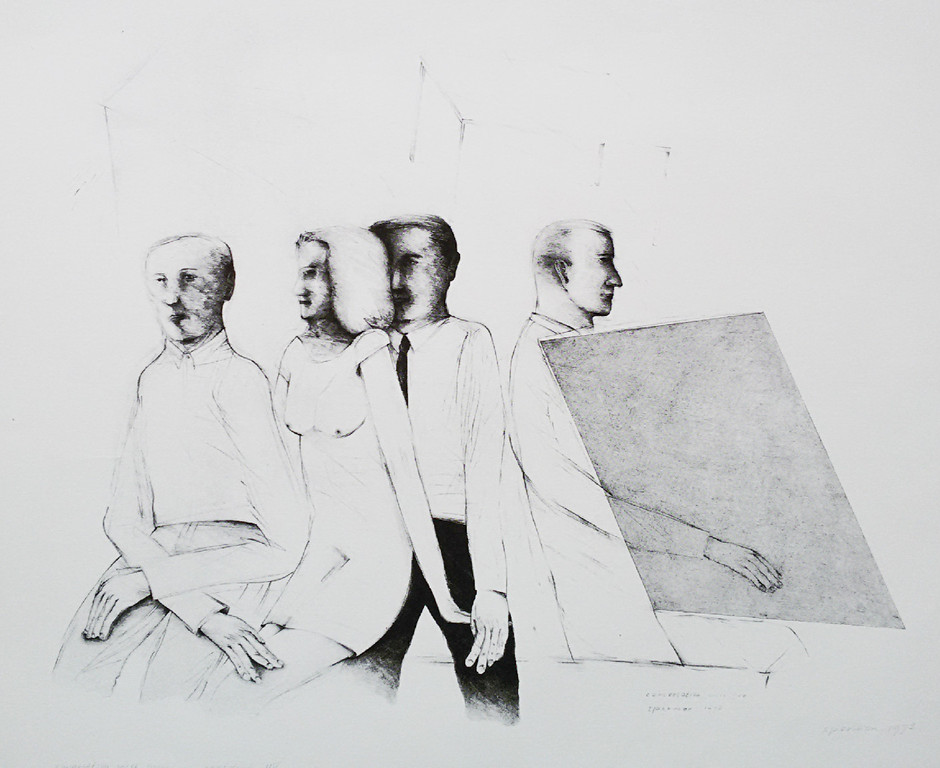 Kees Spermon - Conversation piece grey, zeefdruk kopen? Bied vanaf 1!