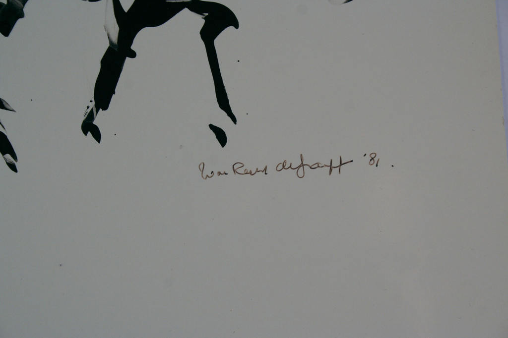 onbekend - acrylverf op glossy papier - paard - 1981 - gesigneerd kopen? Bied vanaf 1!