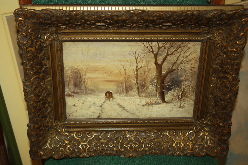 WINTERLANDSCHAP met HUIFKAR van CORN GALLAS 1885-1967 kopen? Bied vanaf 125!