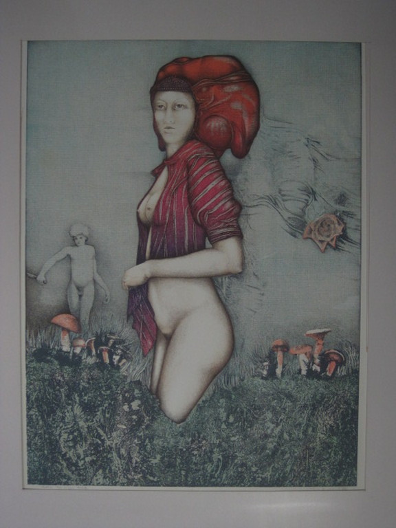 Bijzondere surreal.Litho kleine oplage van Georg Hadeler (1939-) "Droomvrouw"  kopen? Bied vanaf 1!