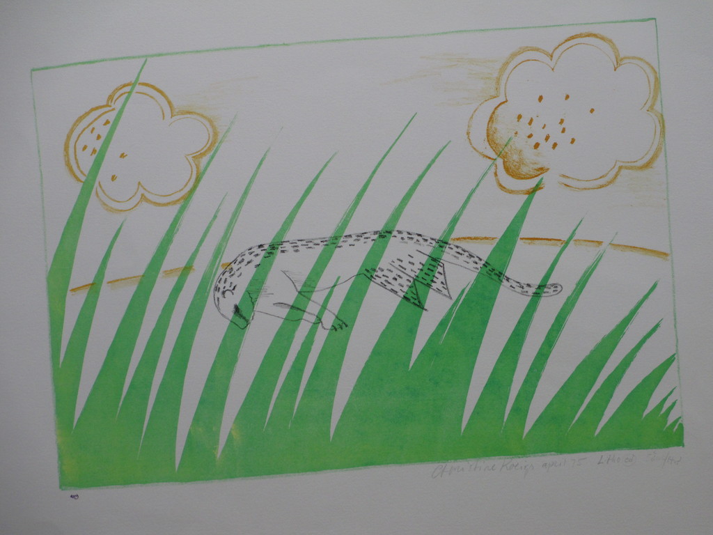 Christine Koenigs - Christine Koenigs, Liggende panter, Kleurenlitho kopen? Bied vanaf 1!