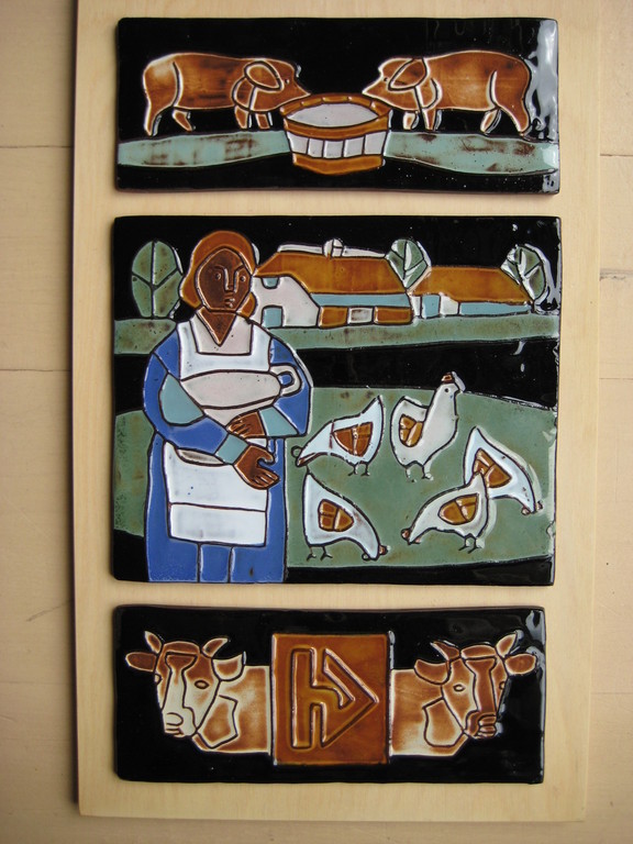 Henk Potters keramiek 2 stuks tegeltableau kopen? Bied vanaf 1!