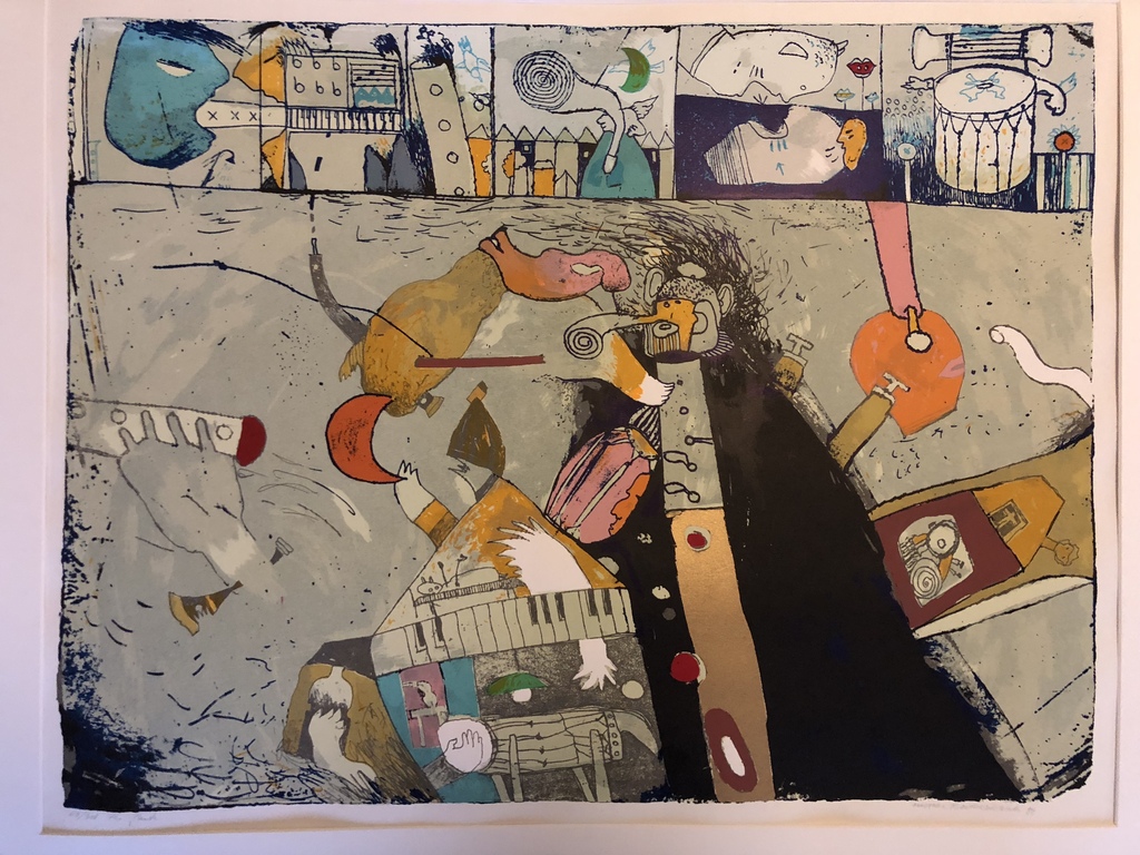 Michel van Overbeeke - Zeefdruk: The Flute 64,5 x 49,5 cm Met passepartout kopen? Bied vanaf 1!