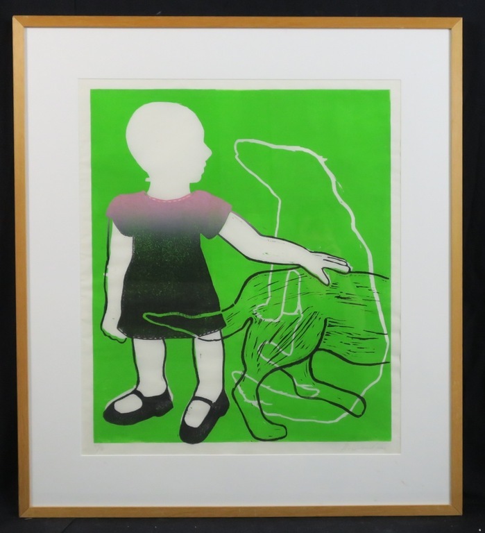 Angelique van Wesemael: Lino, Z.T. - Ingelijst verkocht voor € 104!