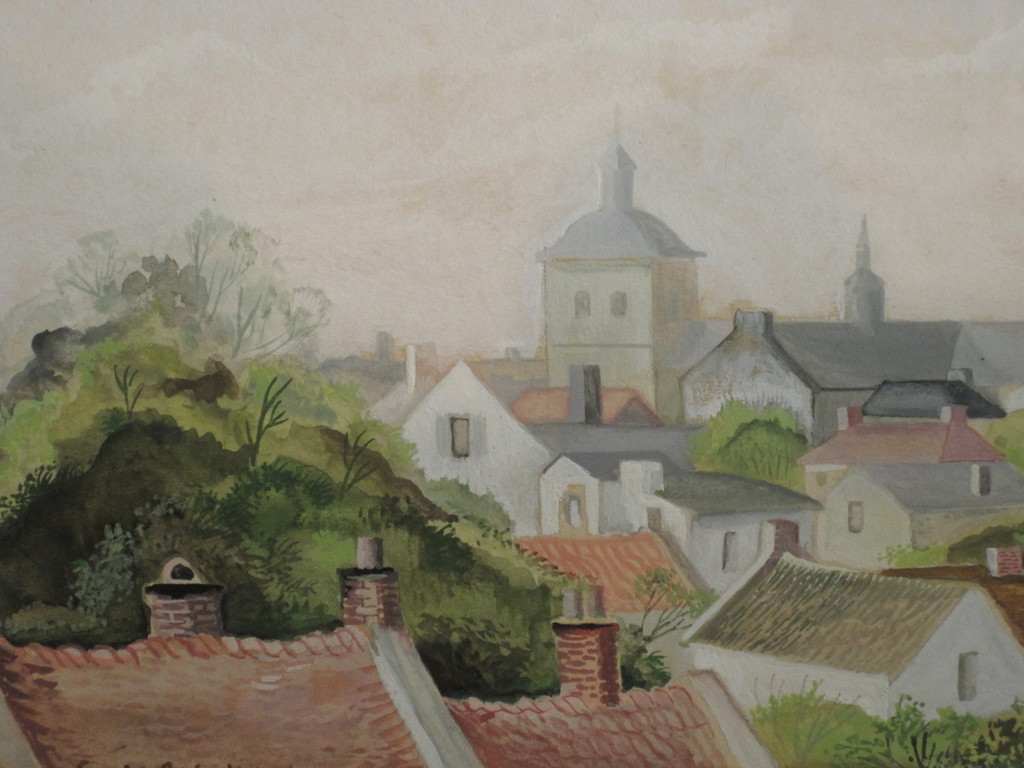 L. Schrikkel 1903-1995 Amsterdam aquarel 1930 nieuwe zakelijkheid  verkocht voor € 100!