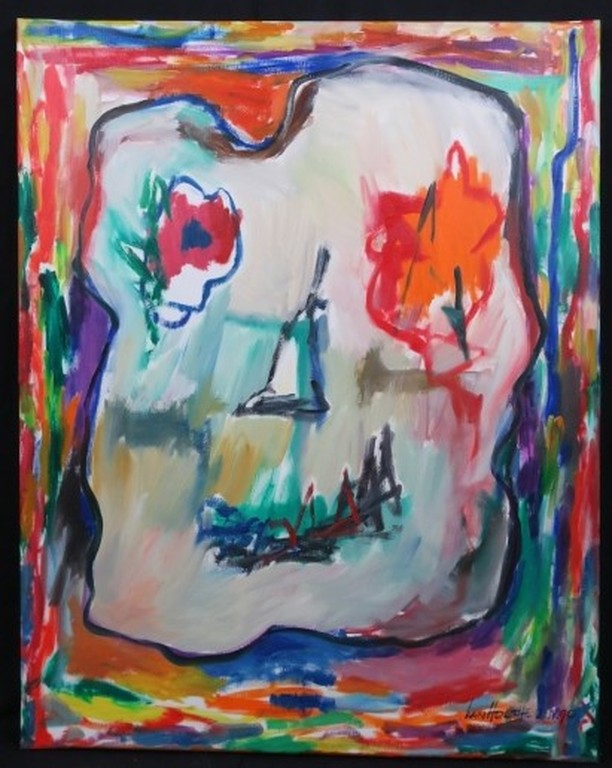 Jan van Holthe: Olieverf op doek, Visage verkocht voor € 185!