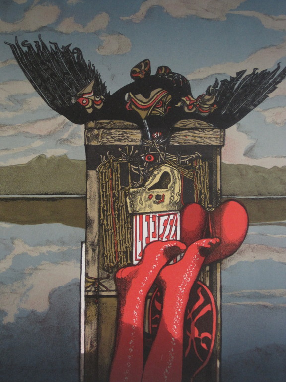 Fraai gesign. Litho van Tsjechisch surrealist Josef Liesler 1912-2005  kopen? Bied vanaf 1!
