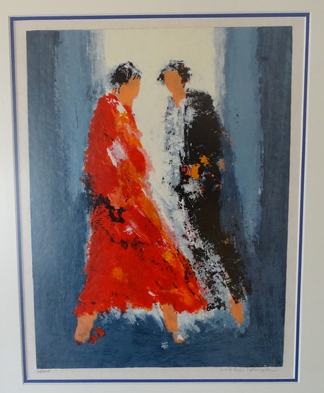 Will Willemsen (1943)  --  Zeefdruk  --  Red Dress kopen? Bied vanaf 70!