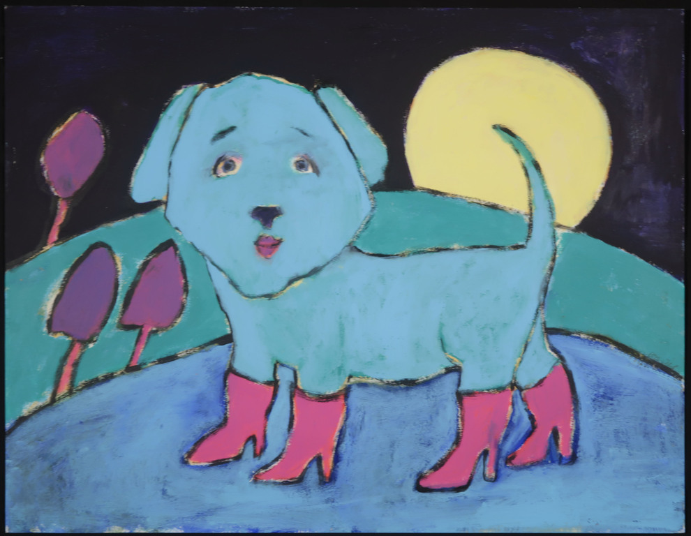 Cora Vries: Olieverf op papier, Hondje kopen? Bied vanaf 1!