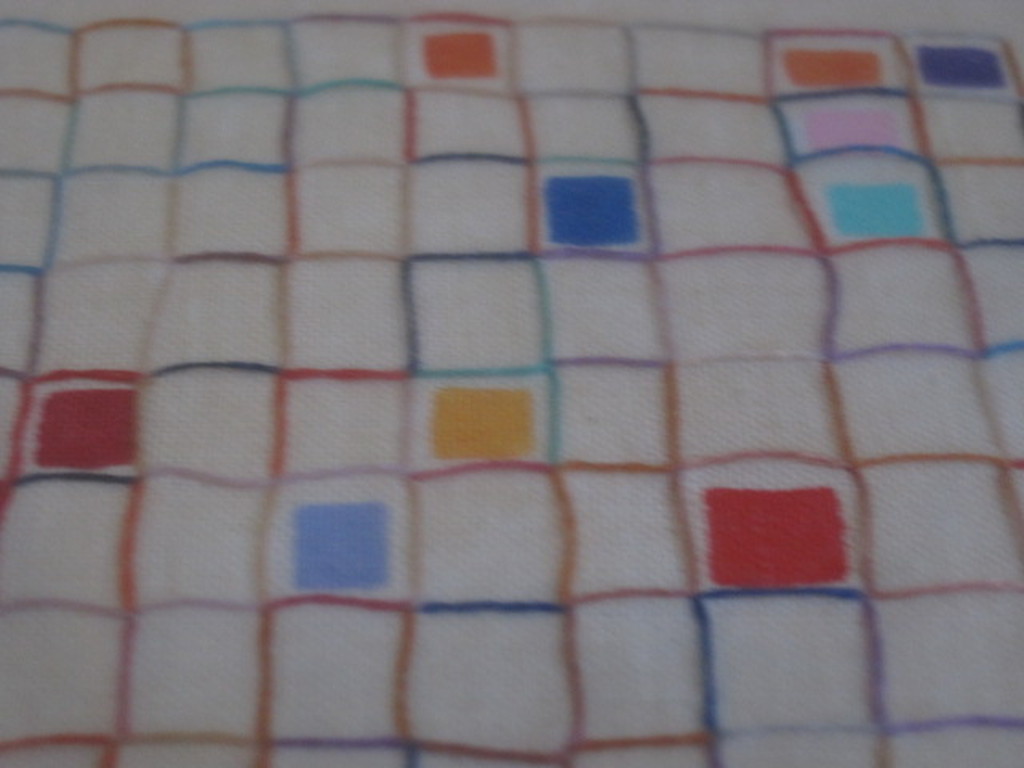 De laatste ! orig borduurwerk op textiel "compositie" van Helene Briels 1954 - kopen? Bied vanaf 1!