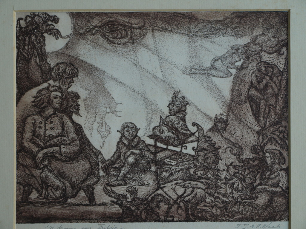 Fredericus Johannus van der Waals : Ets, Droom van Fritsie – gesigneerd -ca 1977 kopen? Bied vanaf 1!