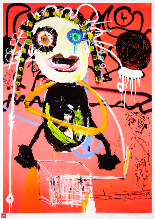 Paul Kostabi - Sattelite, 75 ex, handgesigneerd en genummerd, 2012 verkocht voor € 80!
