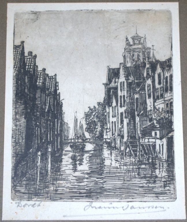 Dordrecht - gesigneerde ets kopen? Bied vanaf 25!