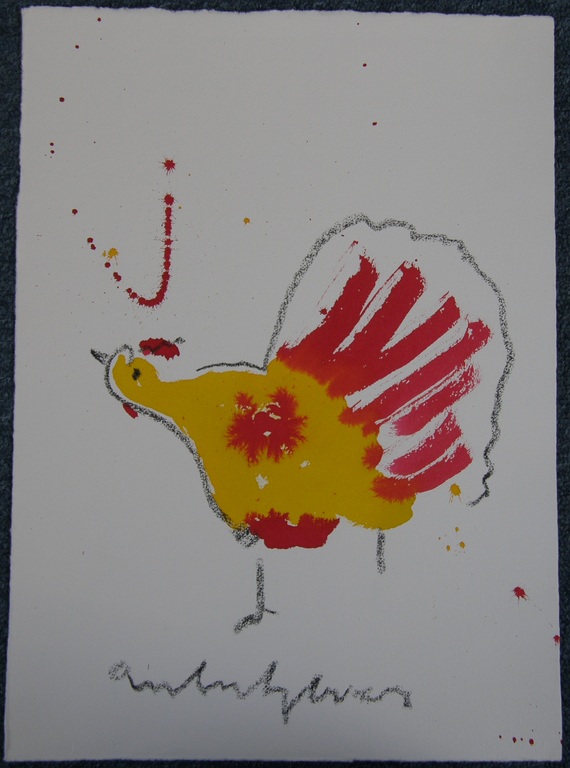 Anton Heyboer: kip, gemengde techniek verkocht voor € 135!