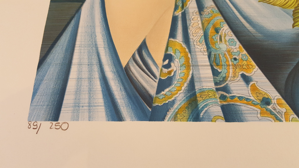 PIERRE BERTIN -FEMME AVEC FLEURS, lithografie, handgesigneerd kopen? Bied vanaf 1!
