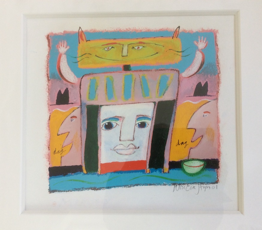 Wouter Stips, "De man fietst voorbij" mixed media 2001 kopen? Bied vanaf 450!