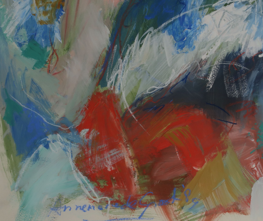 Annemarie de Groot: Acryl en Krijt, Z.T. liggend naakt - Ingelijst (Groot!) kopen? Bied vanaf 200!