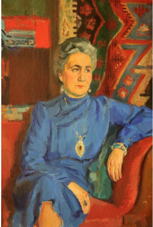 Bob Buys (1912-1970), olieverf op doek, dame in blauwe japon verkocht voor € 175!