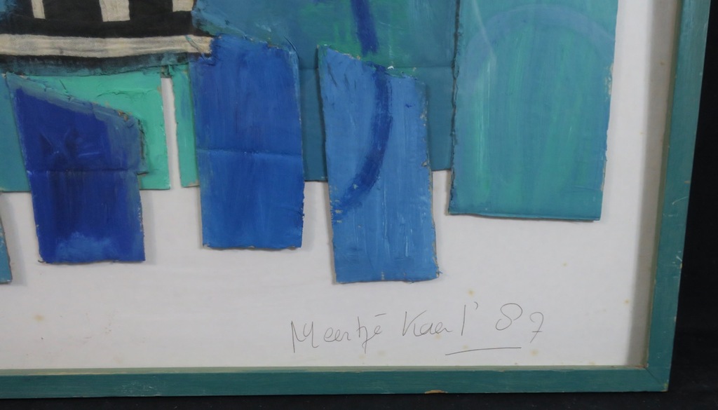 Meertje Kaal: Olieverf op collage van karton, Z.T. - Ingelijst kopen? Bied vanaf 1!