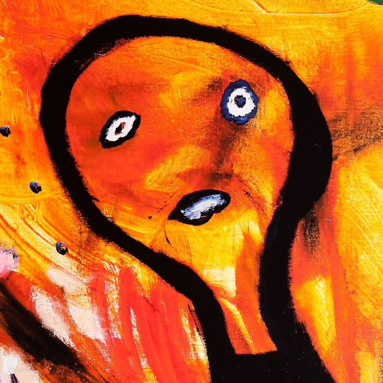 Volkmar Schulz-Rumpold 'Farbexplosion mit Halbkopf' - giclée, oplage 30 kopen? Bied vanaf 50!