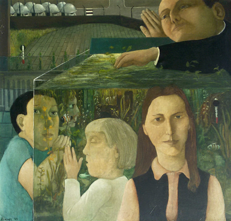 Heppe de Moor / Co Westerik - Aquarium, olieverf op doek (ingelijst, groot) kopen? Bied vanaf 525!