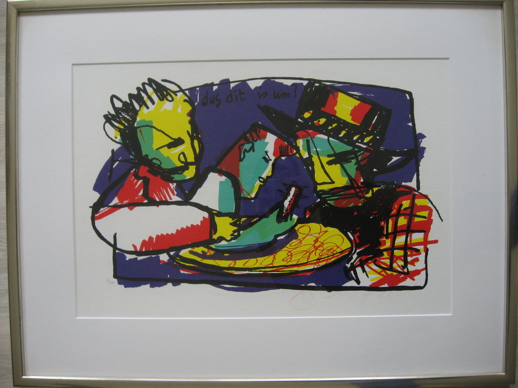 Herman Brood: Kleurenzeefdruk, Dus dit is um?, INGELIJST kopen? Bied vanaf 175!