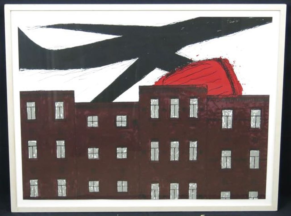 Ko Aarts: Zeefdruk, Red Engine -Ingelijst kopen? Bied vanaf 50!