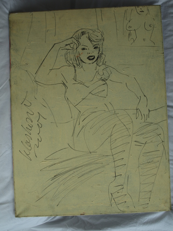 Peter Klashorst : Acrylverf en stift op doek – Vrouw – 80 x 60 cm –  2001 kopen? Bied vanaf 1!