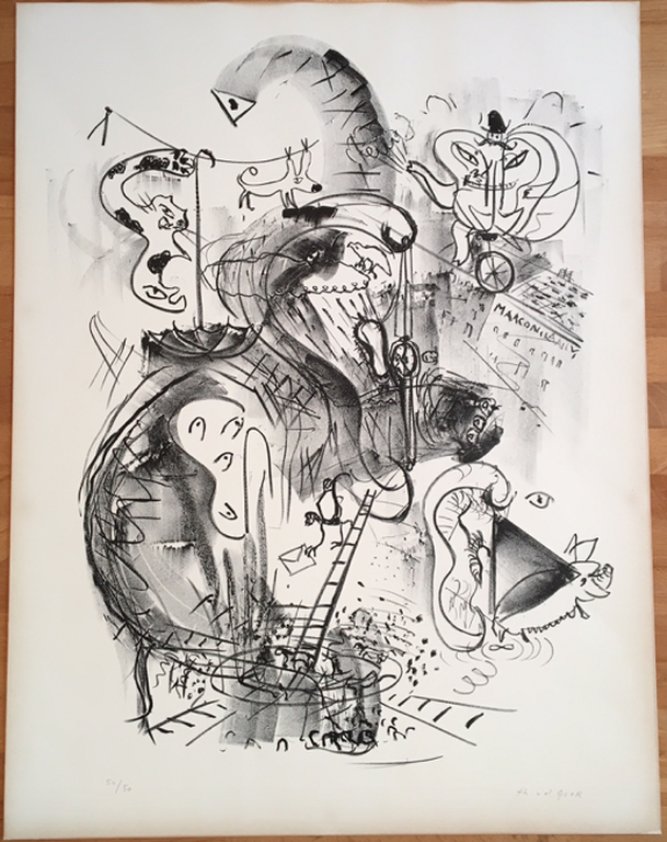 Theo van de Goor, zonder titel, 50/50 grafiek hand gesigneerd  kopen? Bied vanaf 10!