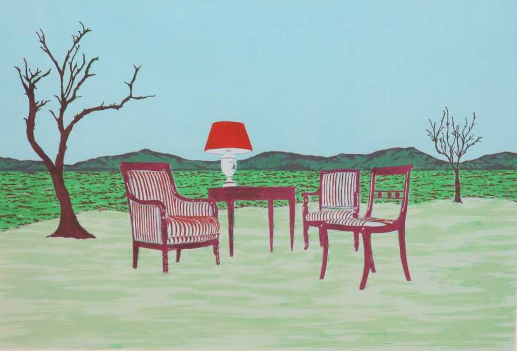 Jos van der Sommen: Litho, It's empty without you - Ingelijst verkocht voor € 50!